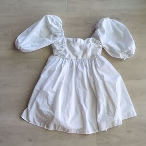 Abercrombie & Fitch White Puff-Sleeve Formal Dress for Girls